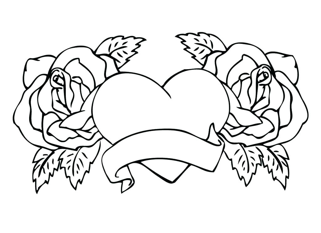 1024x744 Coloring Pages 007 Coloring Pages Roses Printable Rose For Kids