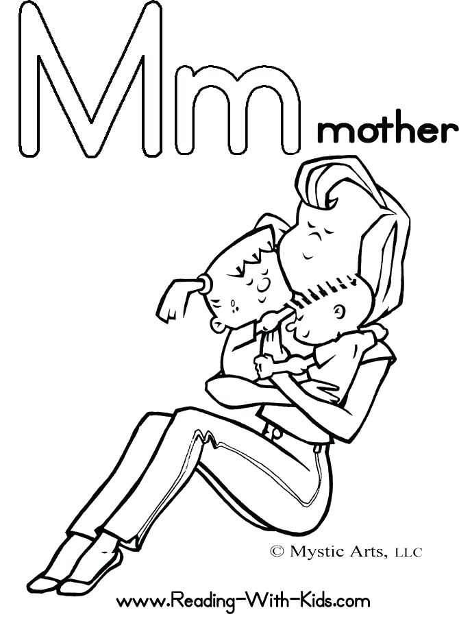 670x922 Coloring Pages Of A Mother 1 Mom Coloring Pages M Is For Mother