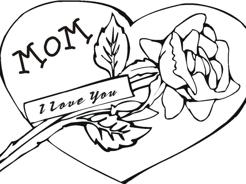 1024x768 Wonderful Happy Mothers Day Coloring Pages With Flowers 1 Mom