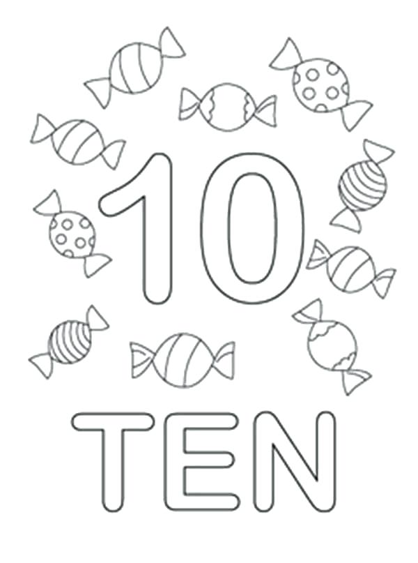 600x807 Number Ten Coloring Page