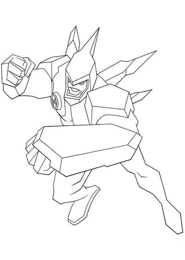 600x840 Ben 10 Coloring Pages Diamondhead From Ben 10 Omniverse Coloring