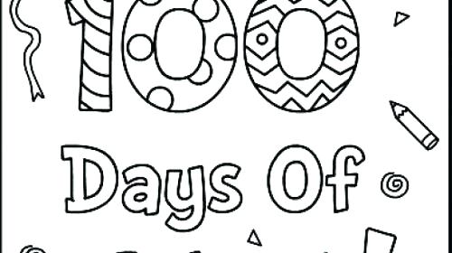 500x280 100 Day Coloring Pages Day Of School Coloring Pages Day Of School