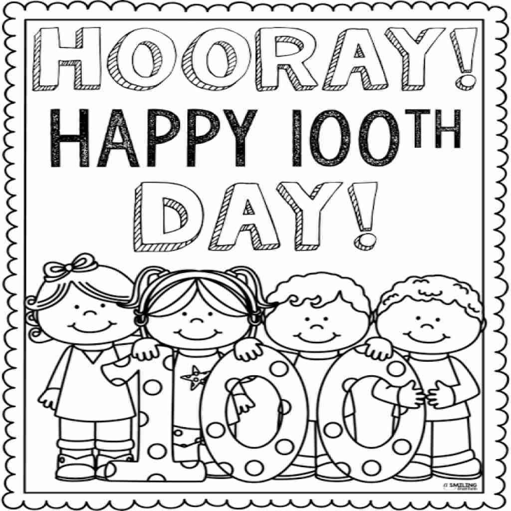 1024x1024 Free Printable 100th Days Of School Coloring Day Page For Kids 100