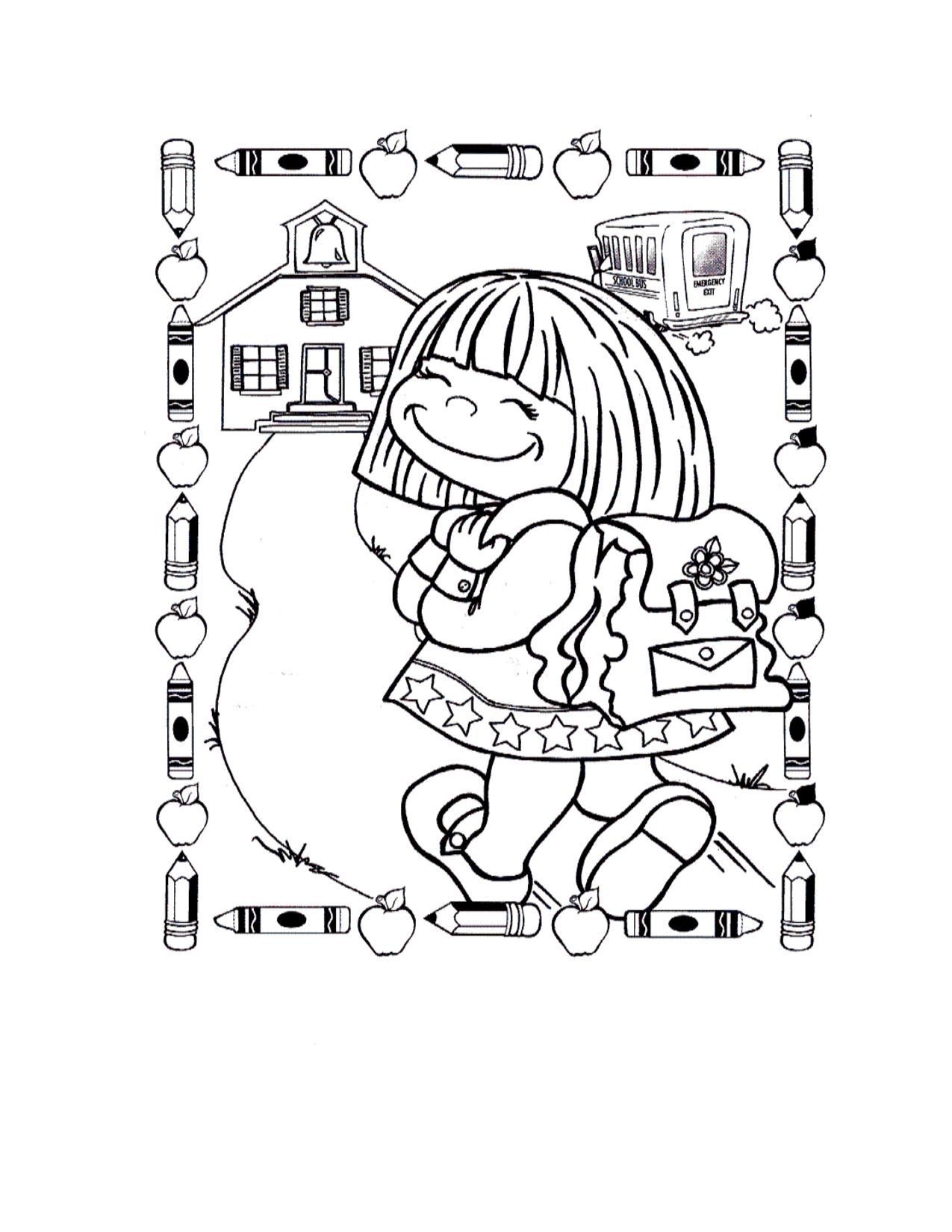 1275x1650 Generous Printable First Day Kindergarten Coloring Pages Printable