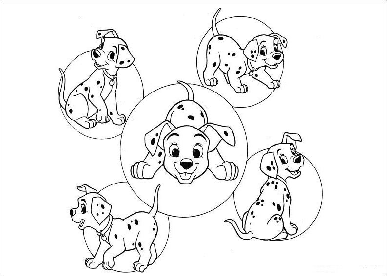 794x567 101 Dalmatians Coloring Pages