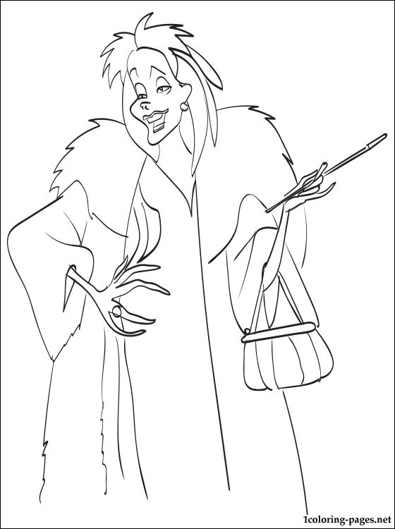 560x750 Cruella De Vil From 101 Dalmatians Coloring Page Coloring Pages