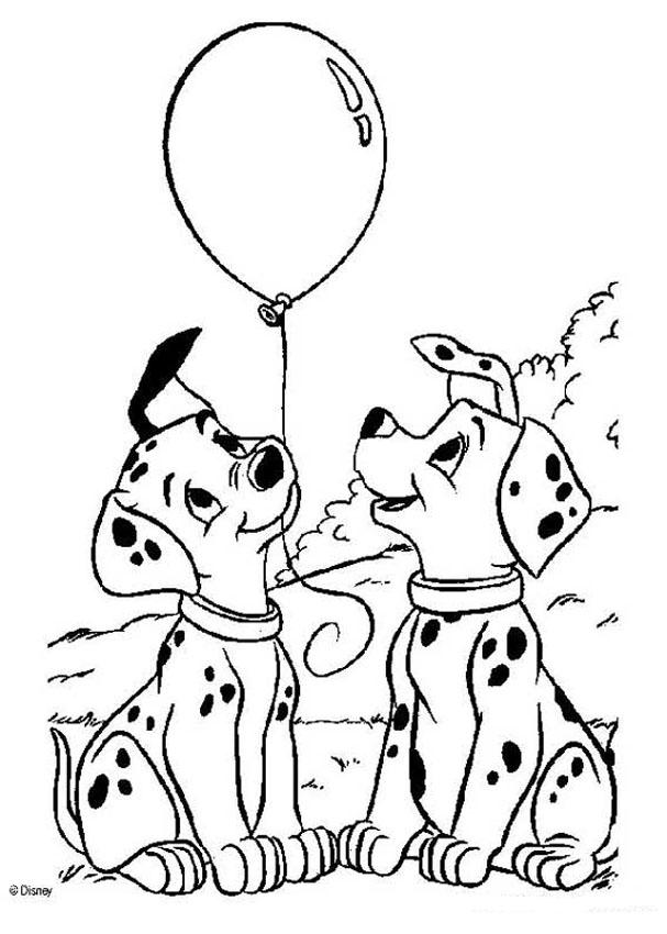 607x850 Color This Adorable 101 Dalmatians Coloring Page Of Puppies