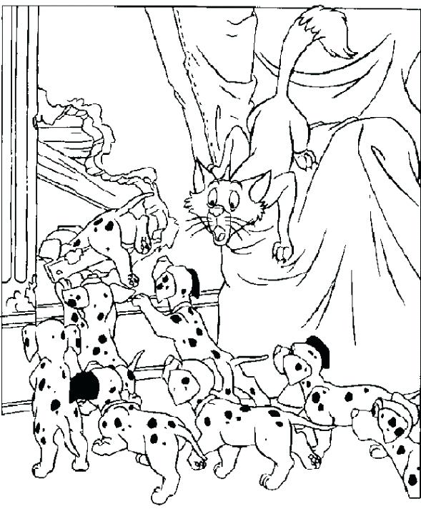 589x730 Watching Over Dalmatians Puppies Coloring Page Watching Over