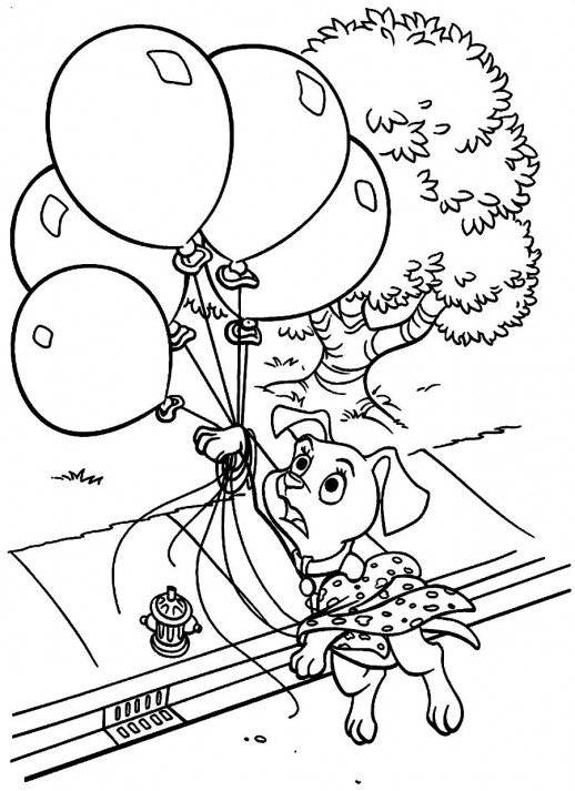 518x713 Oddball Holds A Group Of Balloons And Flying 102 Dalmatians