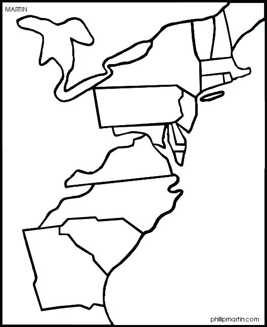 528x648 13 Colonies Coloring Pages Original Colonies Map Sketch Coloring