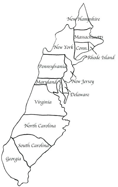 400x636 13 Colonies Blank Map As Well As Free Printable For Teachers Us