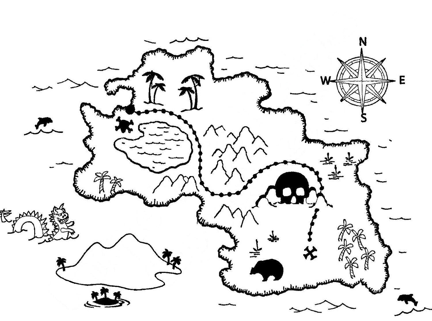 1500x1114 Map Coloring Pages For Kindergarten