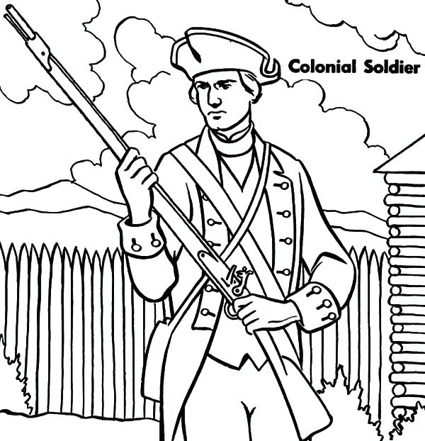 600x622 Military Colonial Soldier Coloring Pages Color Free Coloring