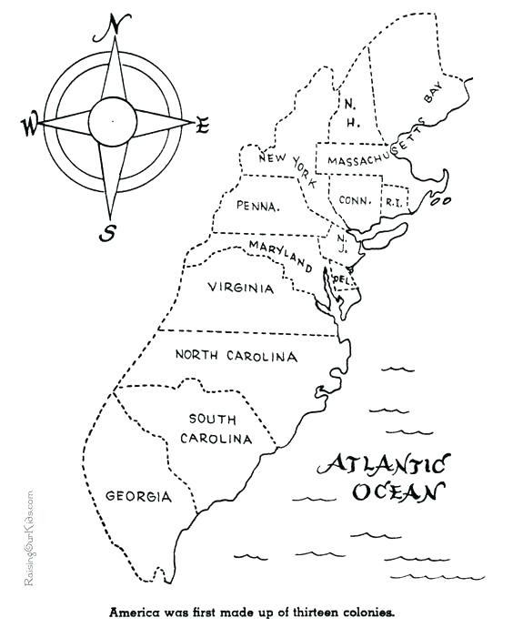 564x690 Thirteen Colonies Coloring Page 13 Colonies Coloring Pages