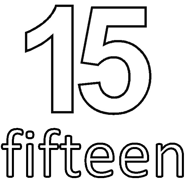 655x631 Number 15 Coloring Page
