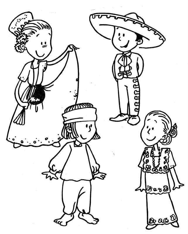 642x800 Mexican Independence Day Coloring Pages Mexican Traditional Dress