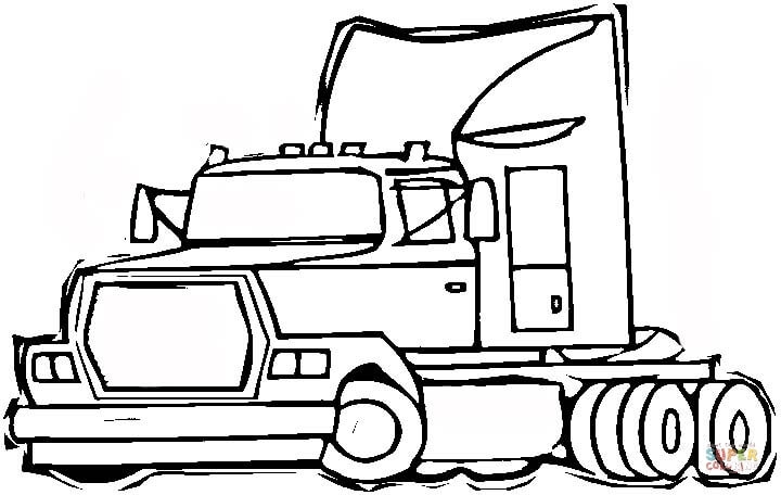 720x456 18 Wheeler Semi Truck Coloring Page Netart Semi Truck Coloring