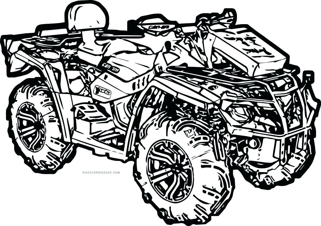 1024x721 18 Wheeler Coloring Pages Four Wheeler Coloring Pages 4 Wheeler