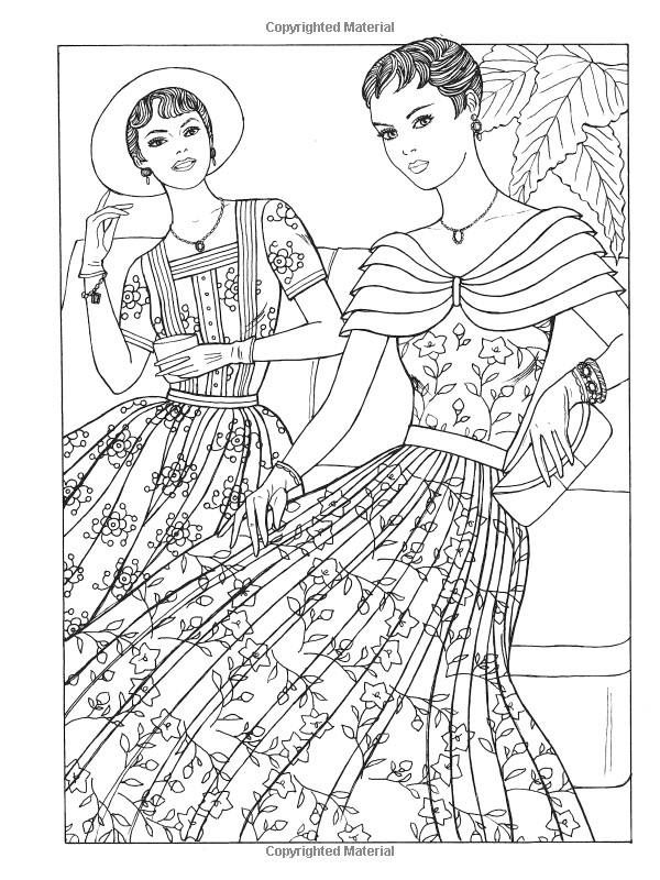 600x800 Creative Haven Fabulous Fashions Of The 1950s Coloring Book (Adult
