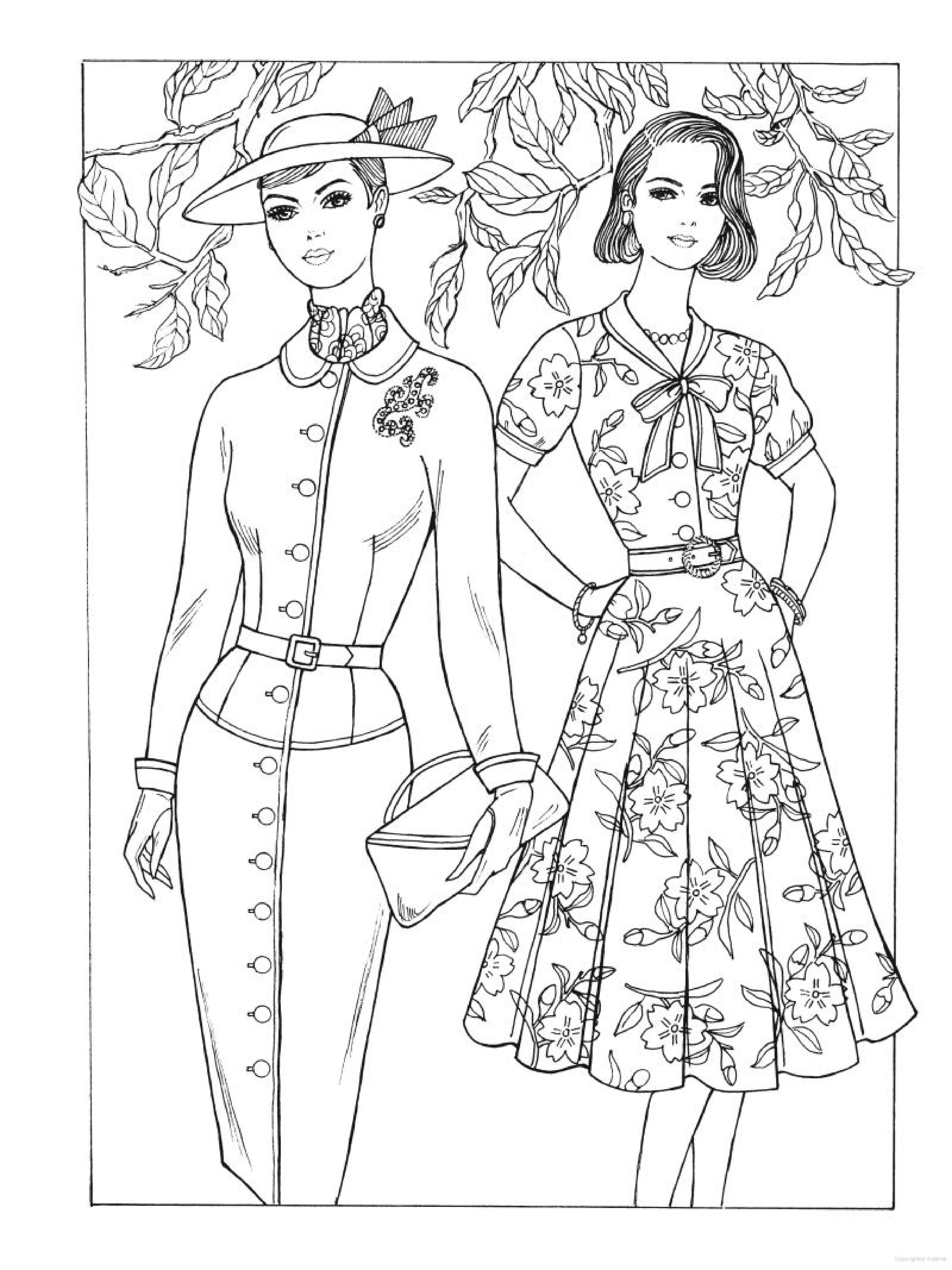 3333x4446 Creative Haven Fabulous Fashions Of The 1950s Coloring Book