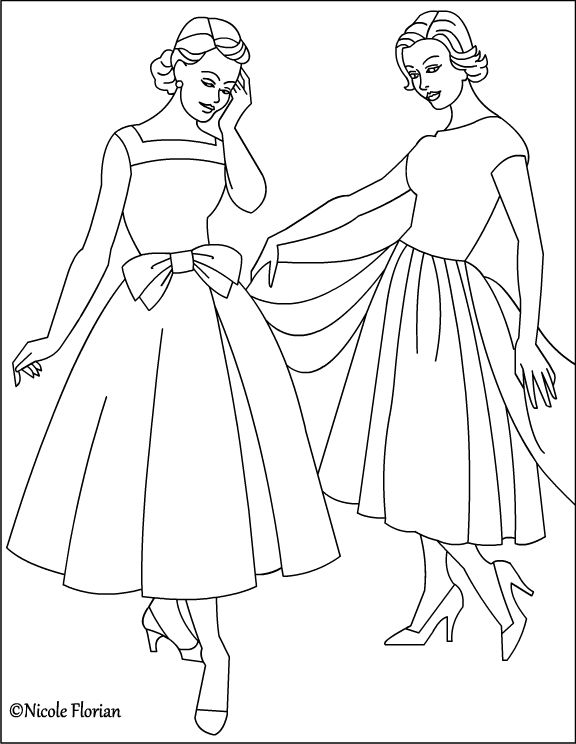 576x744 Nicole's Free Coloring Pages Vintage Fashion Coloring Pages
