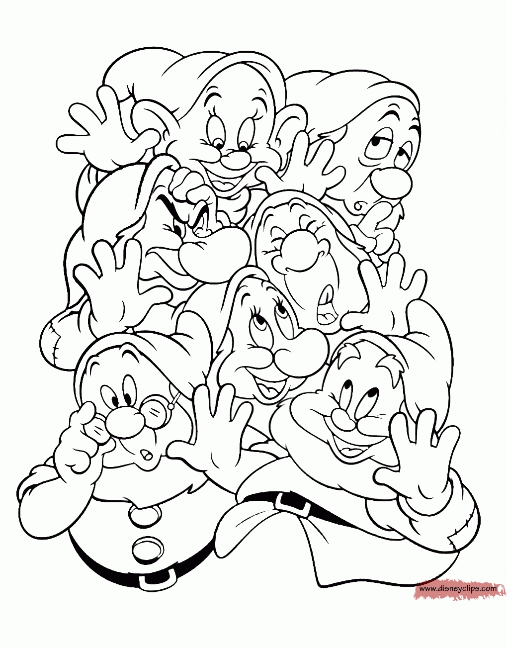 1020x1303 Seven Dwarfs Coloring Pages Download Coloring For Kids 2018