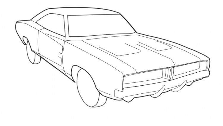 750x425 69 Dodge Charger Coloring Pages Dodge Charger Drawing