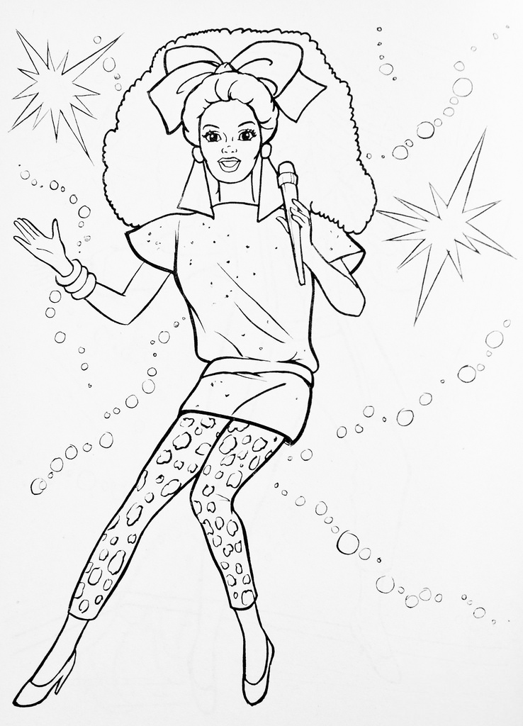 738x1024 1986 Barbie And The Rockers Dee Dee Fashion Illustration