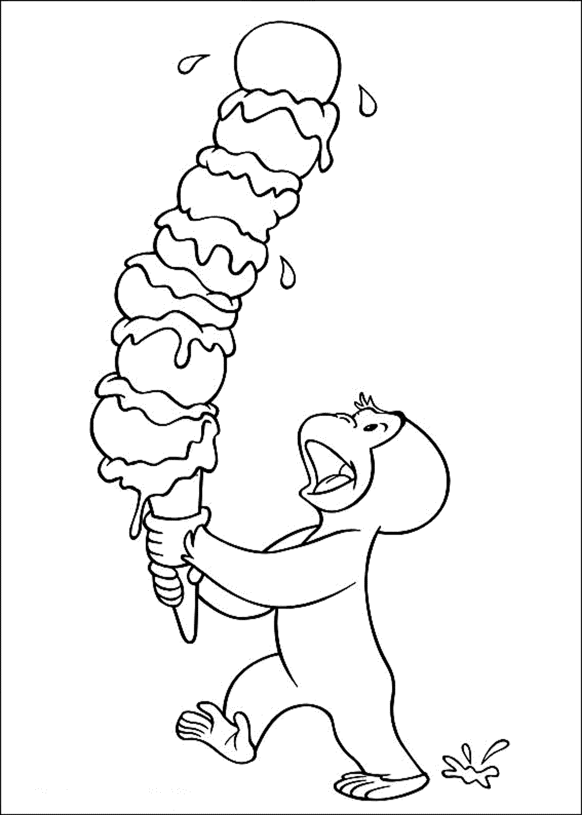 2000x2801 Curious George Color Pages 2 Coloring Page