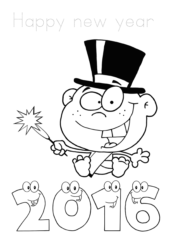 595x842 Happy New Year 2016 Coloring Pages