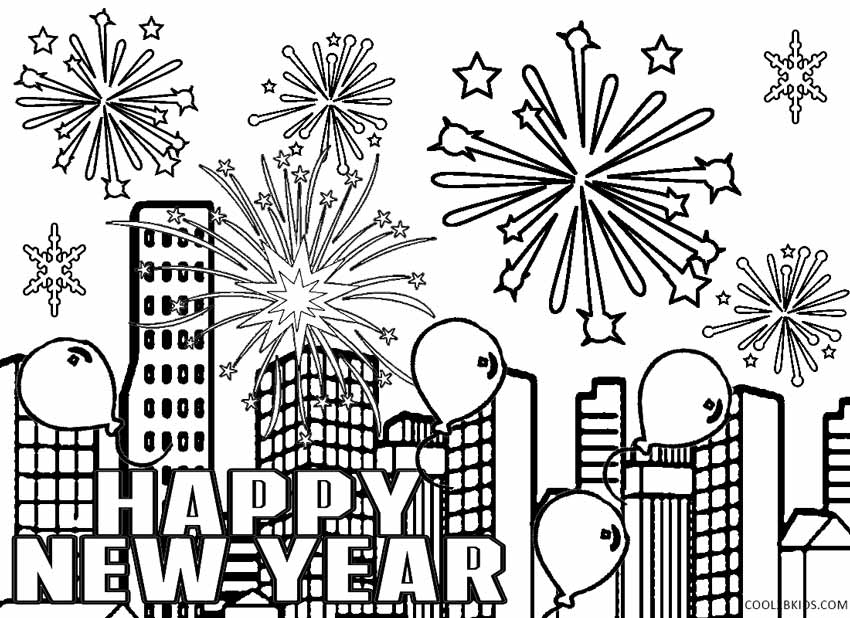 850x618 Coloring Pages Of New Years Copy Hard Year 01