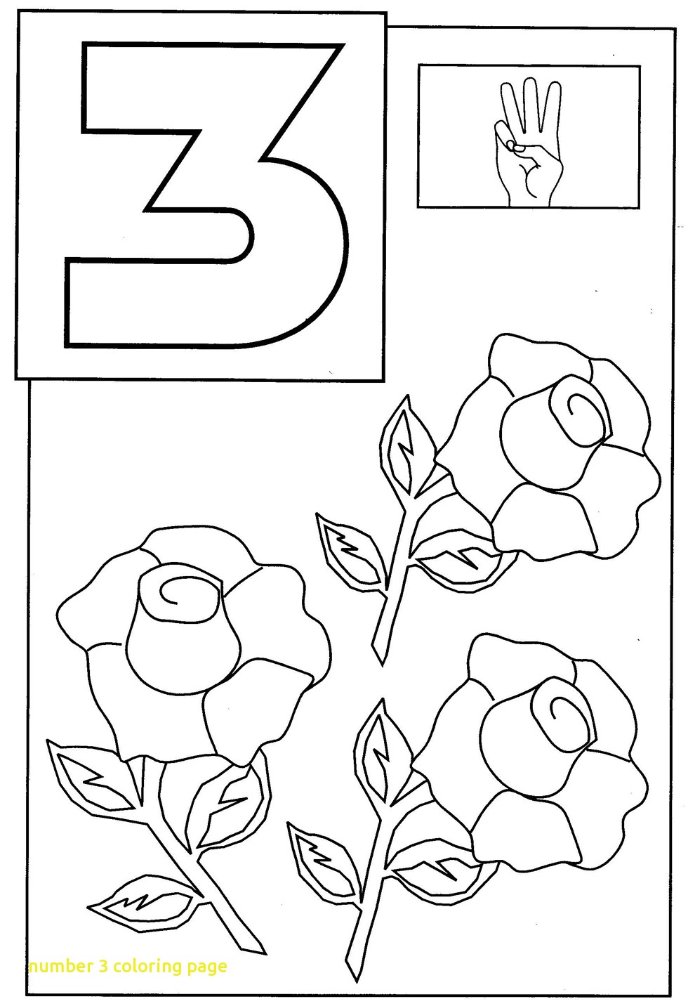 980x1432 Number 3 Coloring Page Get Bubbles
