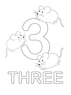 238x320 Number 3 Coloring Pages Printable