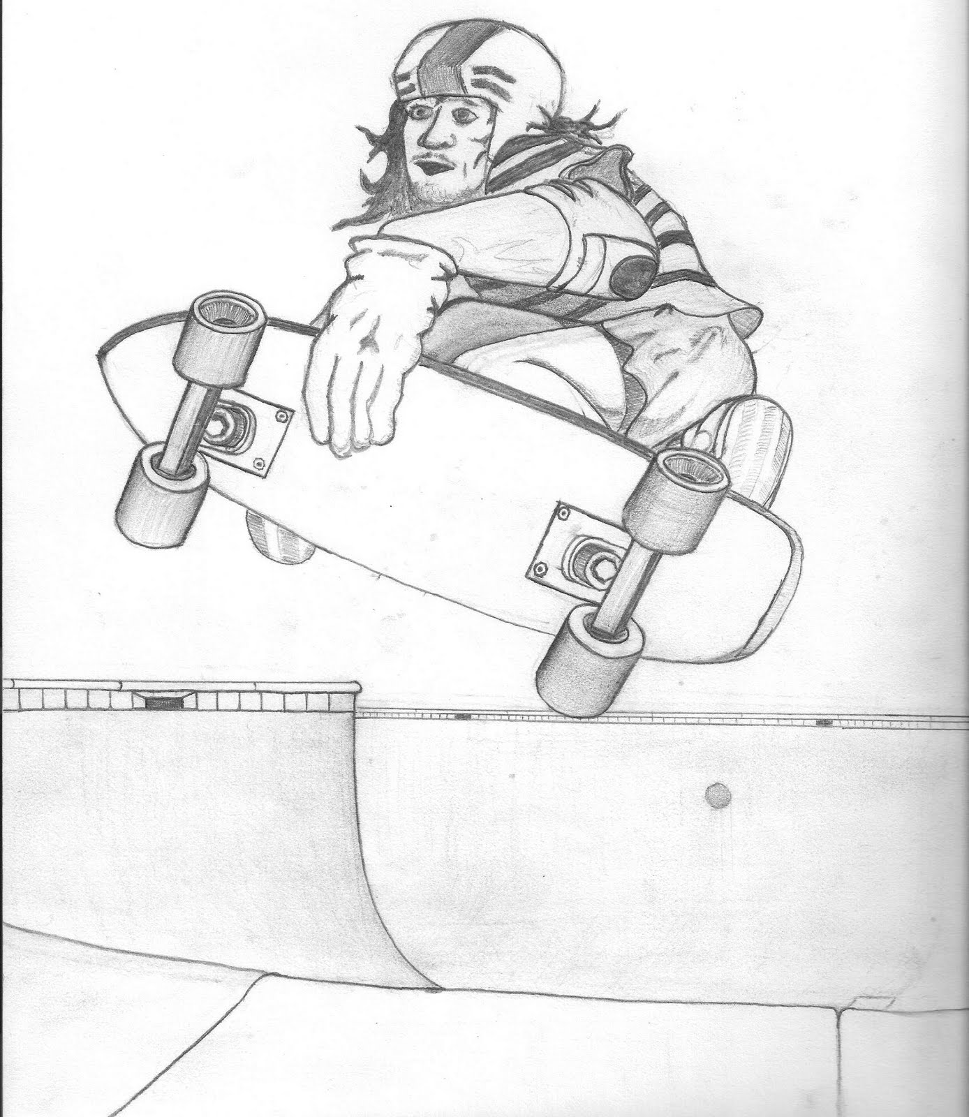 1388x1600 Skateboarding 3 Coloring Page