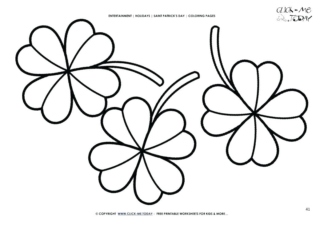 1053x745 Four Leaf Clover Coloring Page Clover Coloring Page In 3 Leaf