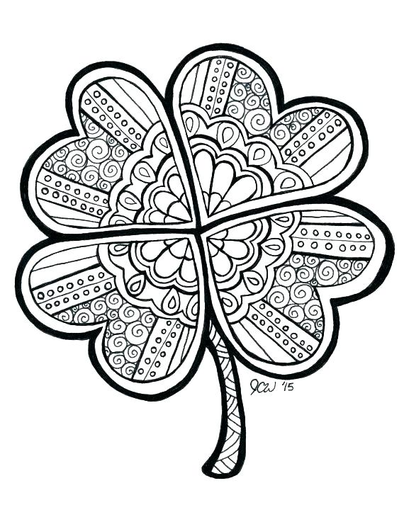 570x713 Four Leaf Clover Coloring Pages Four Leaf Clover A Common Three