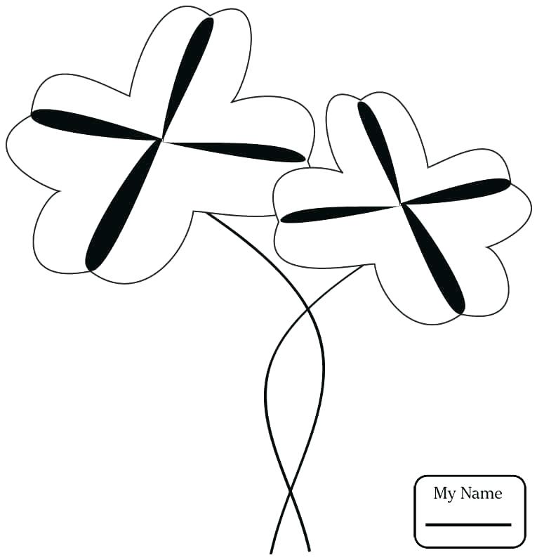 765x797 Clover Coloring Page Four Leaf Clover Vector Lucky Clover Coloring