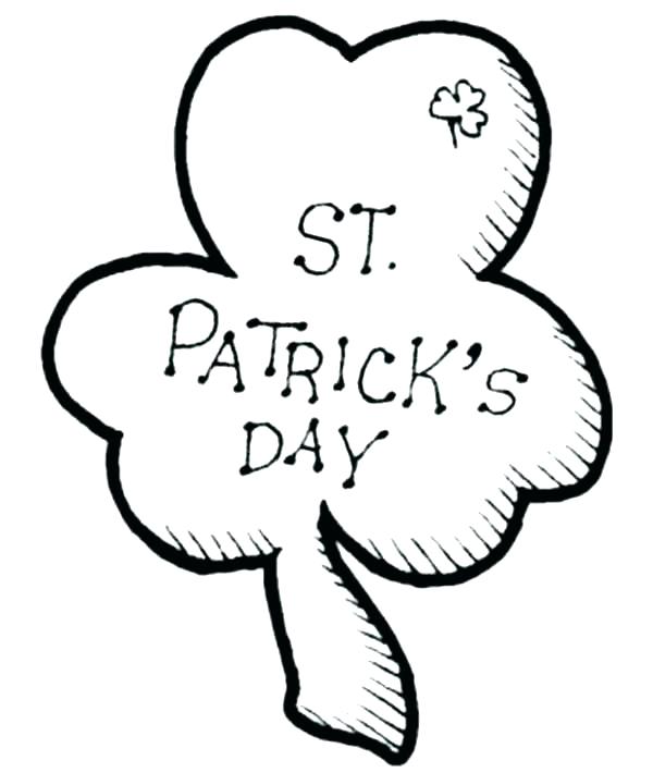 600x710 Clover Coloring Page Three Leaf Clover Trinity Coloring Page Four