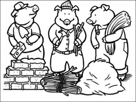 469x351 Coloring Pages And Coloring Books. 3 Little Pigs Coloring Page