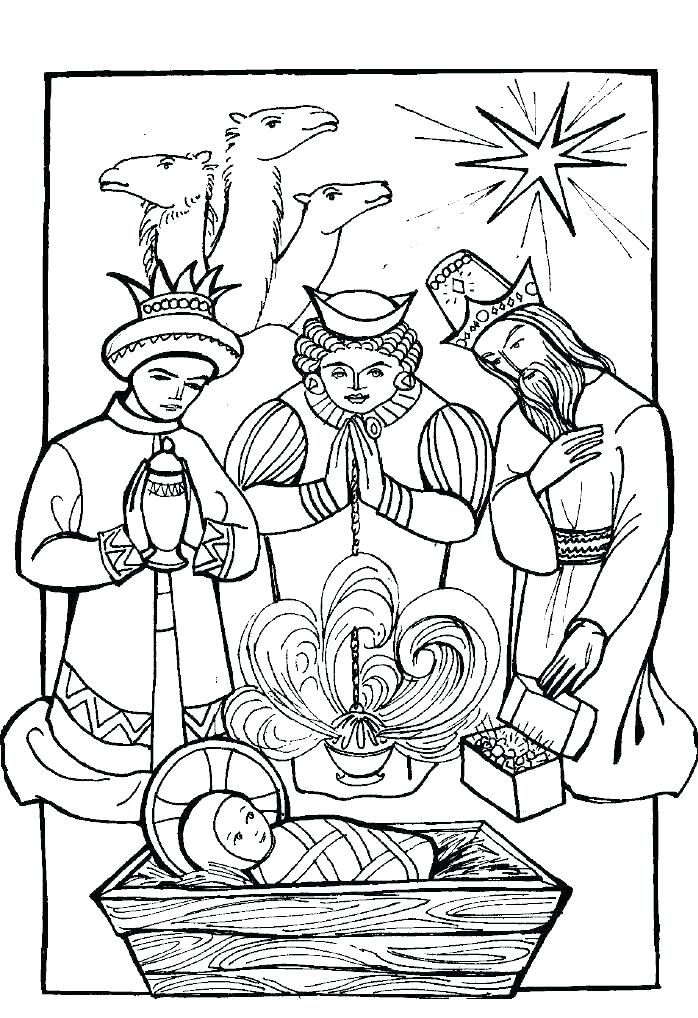 698x1018 Three Kings Coloring Pages Three Kings On Nativity Of Coloring