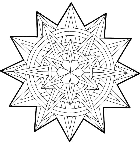 599x618 Geometric 3d Colouring Pages Patterns, Shapes 3d
