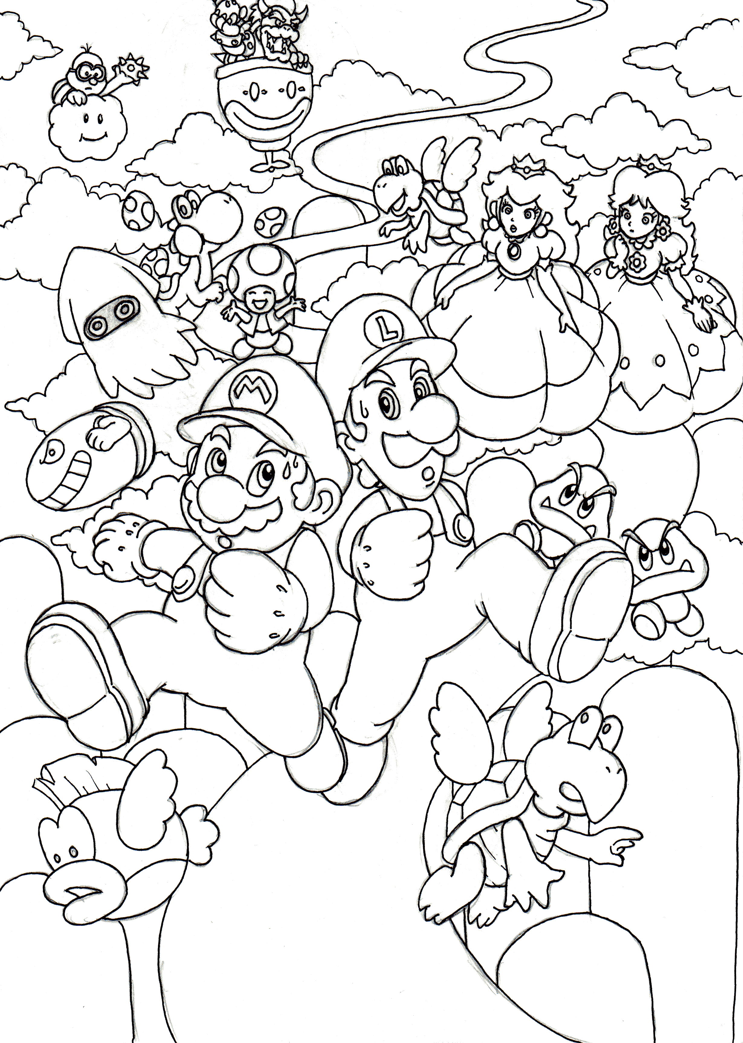 2459x3450 Super Mario 3d Land Coloring Pages