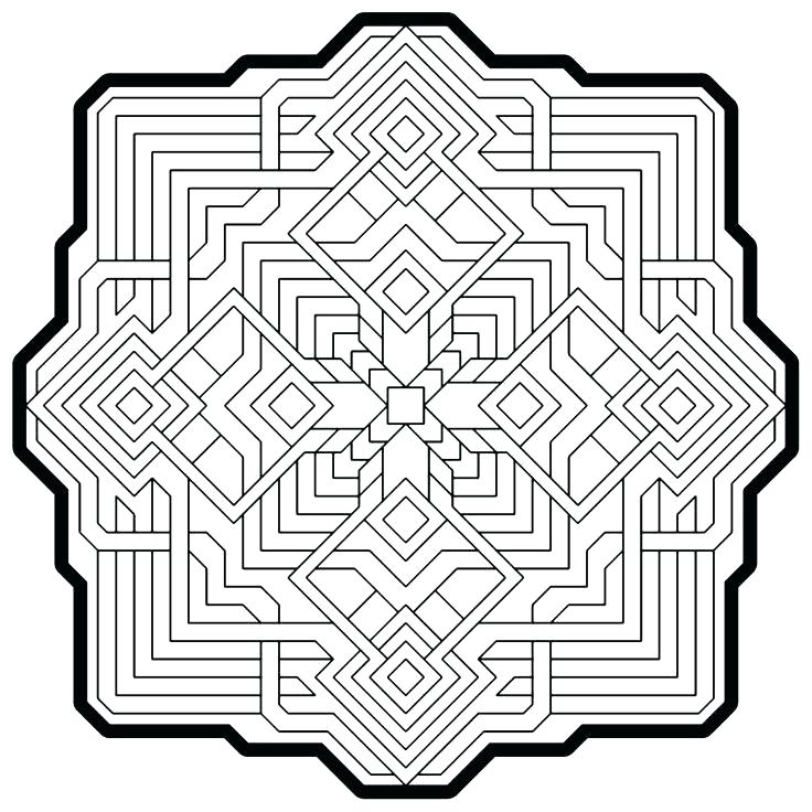 736x736 Geometrical Design Coloring Pages