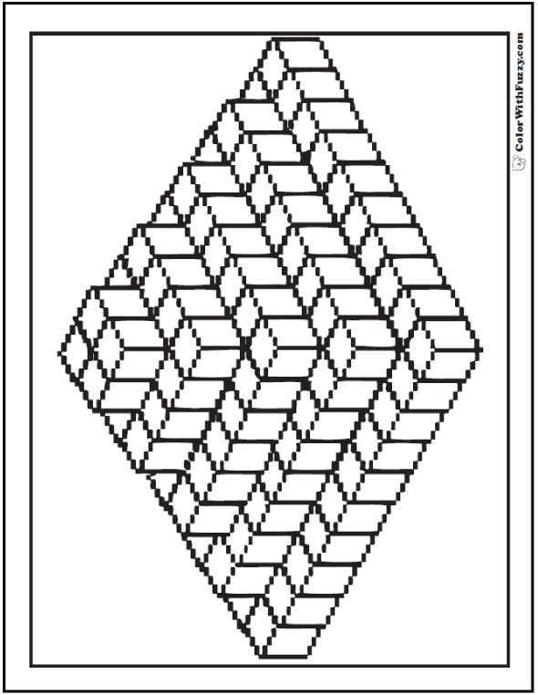 3d Geometric Coloring Pages