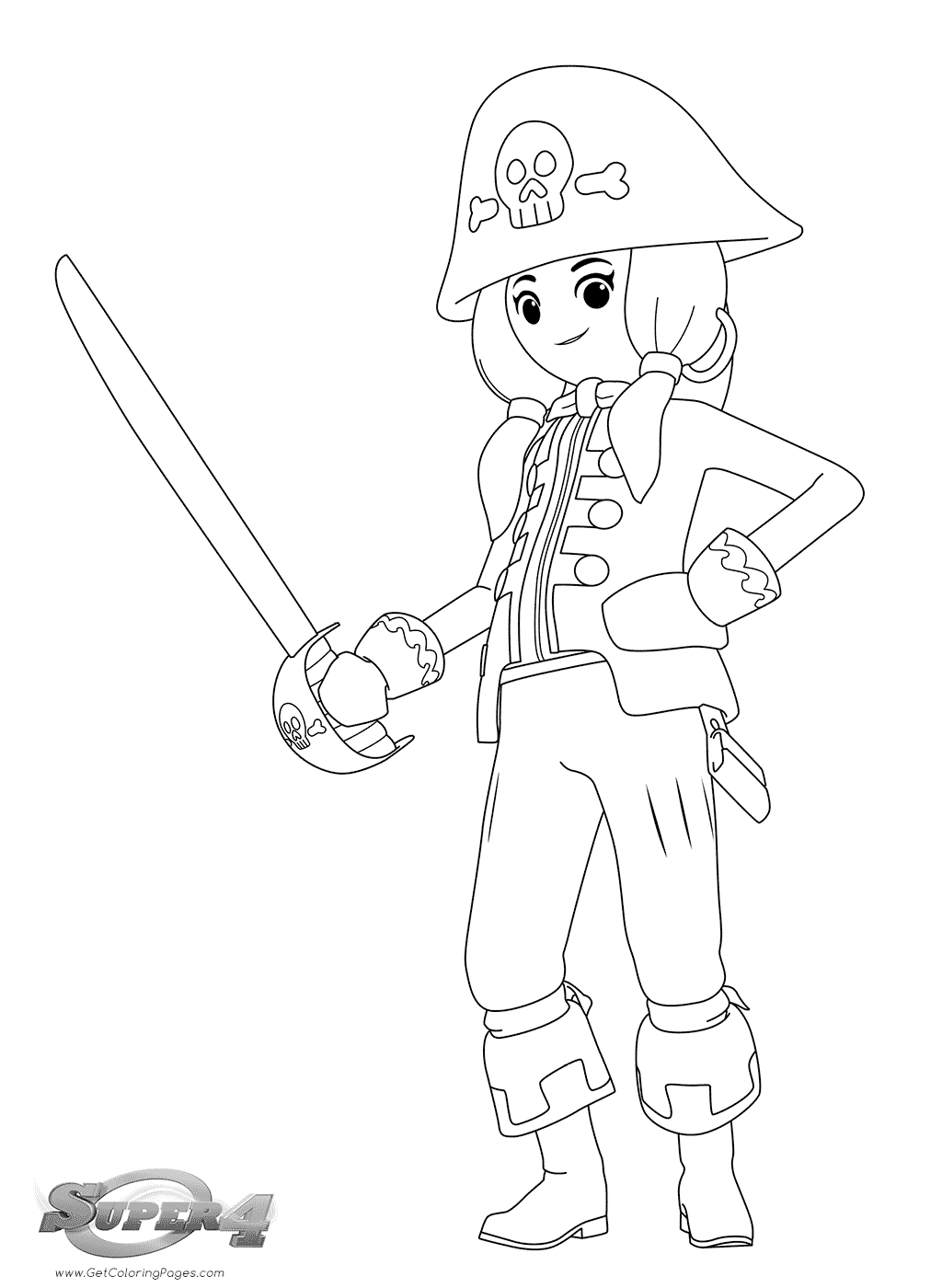 1024x1400 Playmobil Super 4 Coloring Pages Girl Pirate