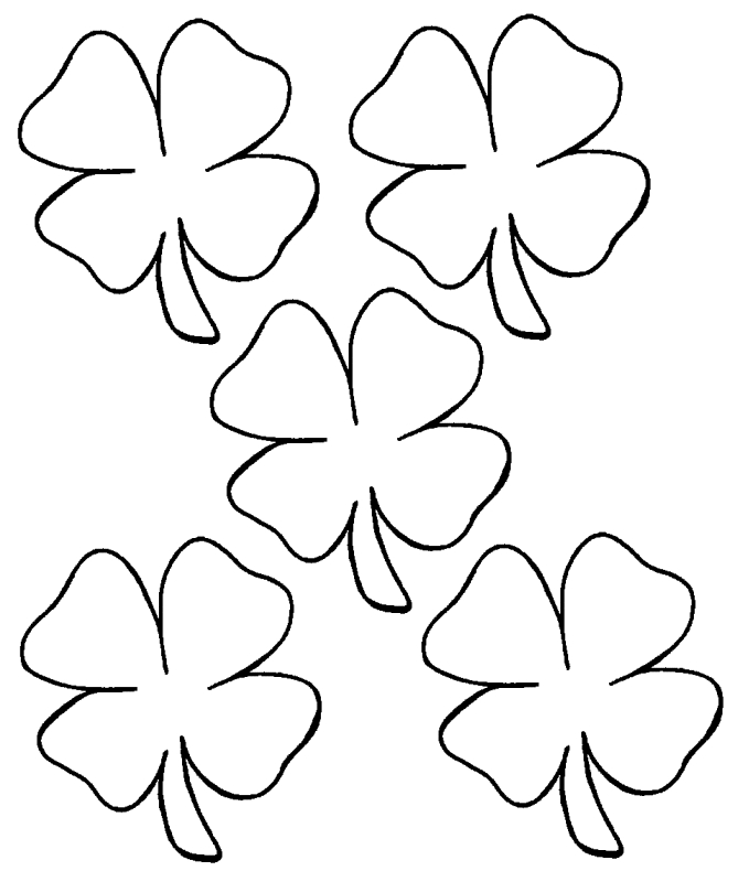 4 Leaf Clover Coloring Page