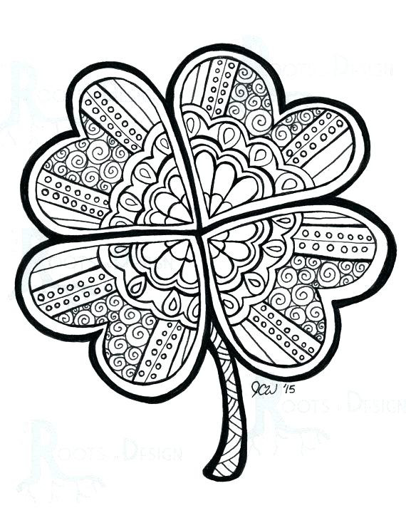 570x713 4 H Clover Coloring Sheet Small Four Leaf Clover Coloring Pages