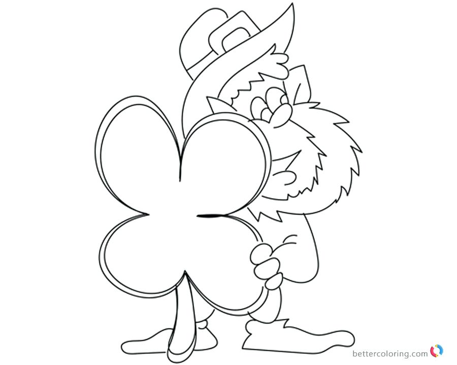 900x720 Four Leaf Clover Coloring Pages Two Four Leaf Clovers Coloring