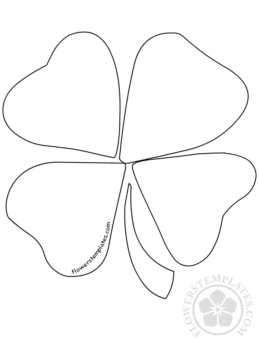 826x1122 4 Leaf Clover Coloring Page