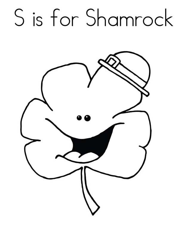 600x776 Letter Is For Shamrock In Four Leaf Clover Coloring Page Color Luna